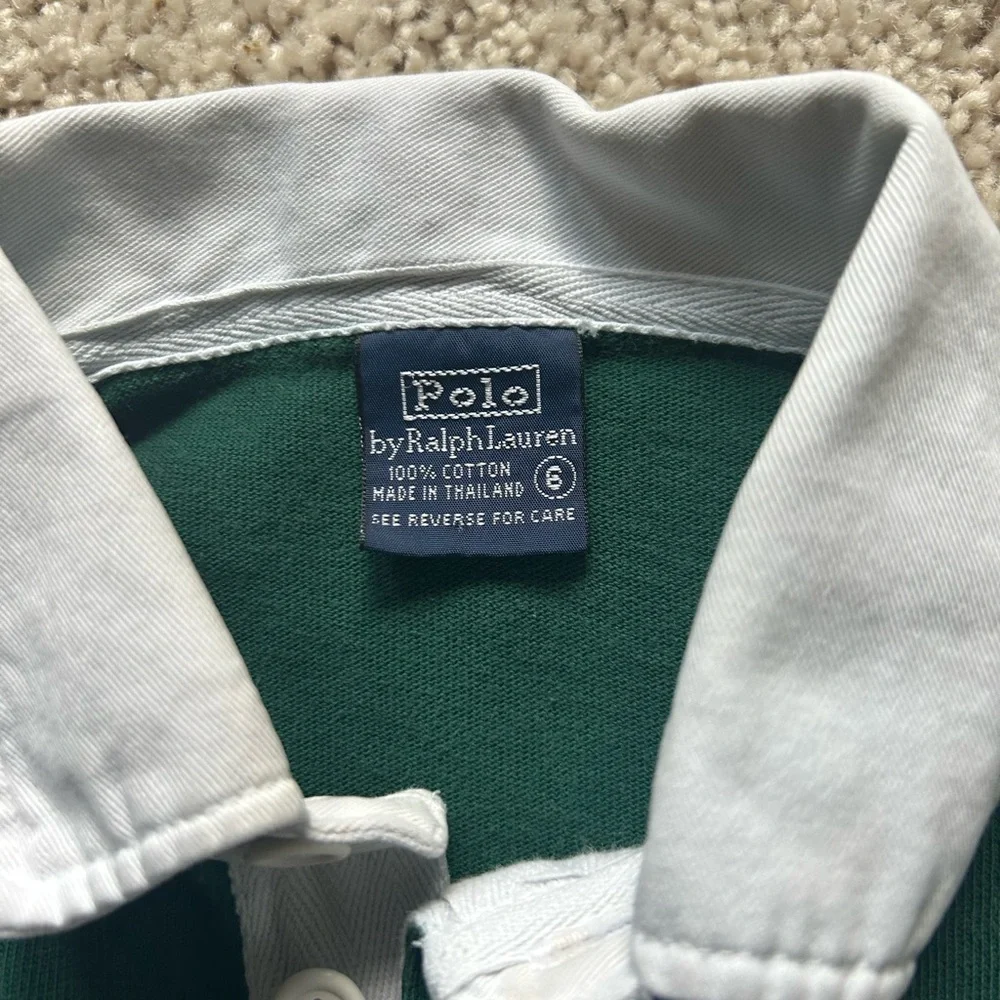 Ralph Lauren Boys' Green & Navy Rugby Shirt
